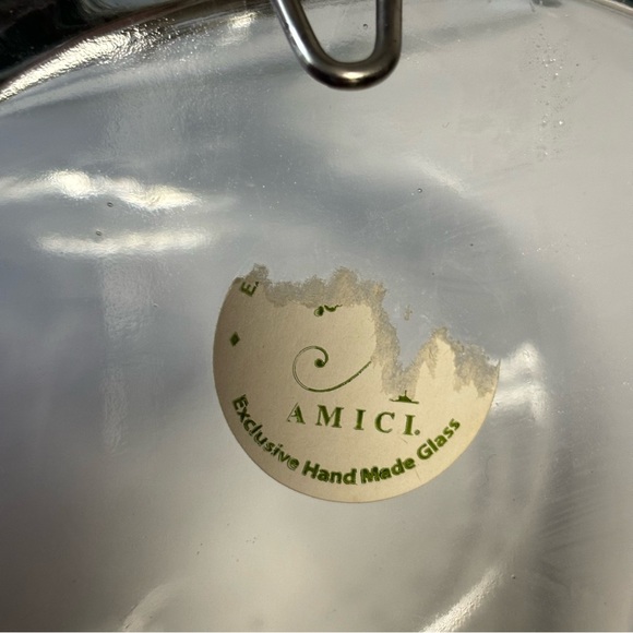 Christmas AMICL Slant Glass Jar Cookie Canister Ceramic Flip Lid Holiday NEW - Picture 10 of 15